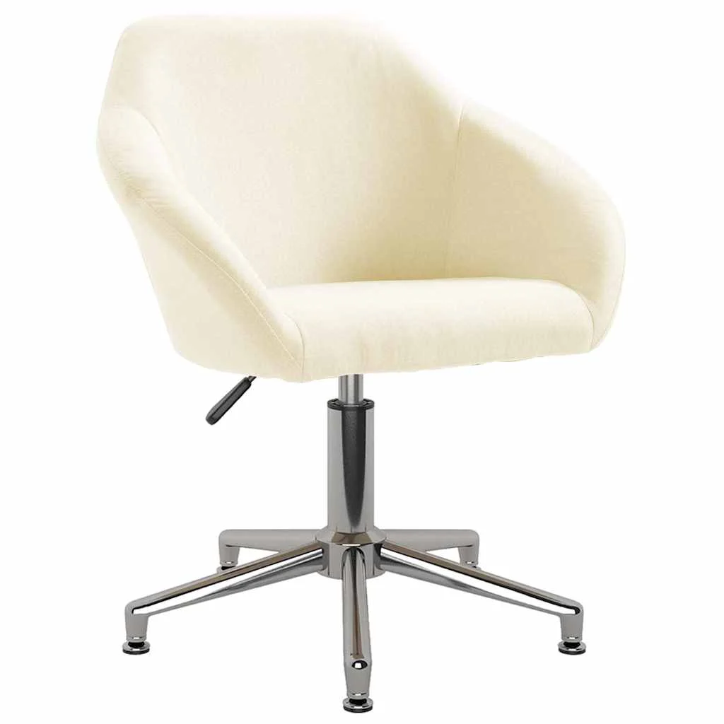 Chaise pivotante de bureau 63 x 56 x 88 cm crème tissu – vue d’ensemble