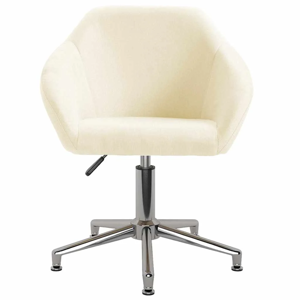 Chaise pivotante de bureau 63 x 56 x 88 cm crème tissu – vue de face