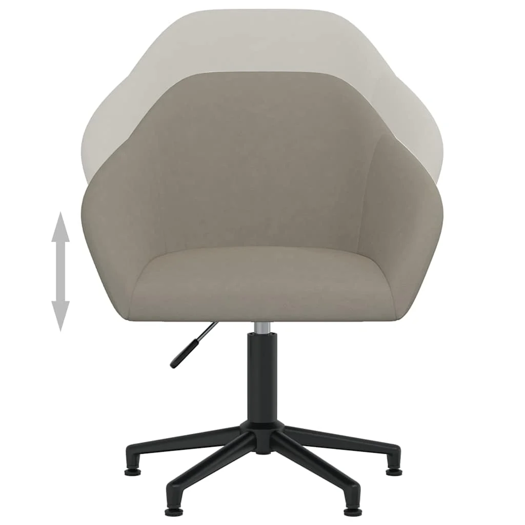Chaise pivotante de bureau 63 x 56 x 88 cm gris clair velours – vue de dessus