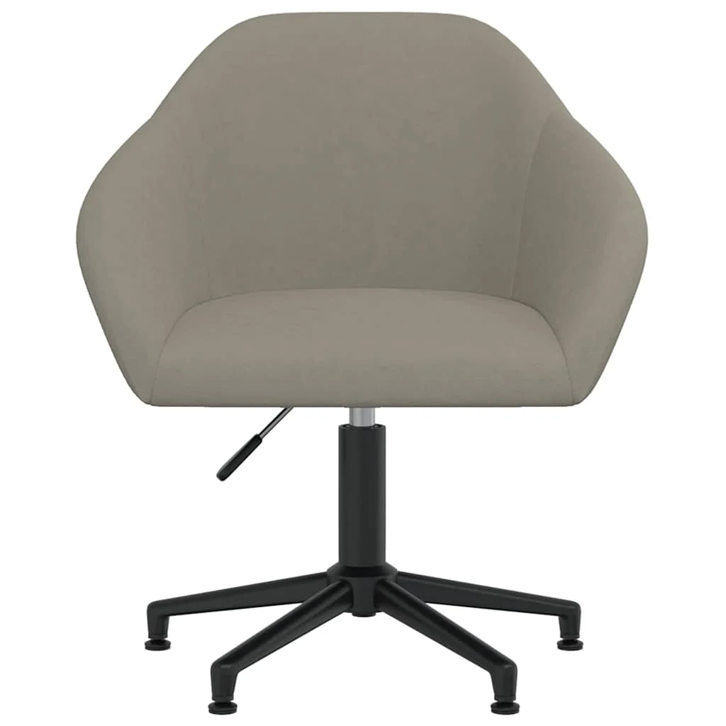 Chaise pivotante de bureau 63 x 56 x 88 cm gris clair velours – vue de face
