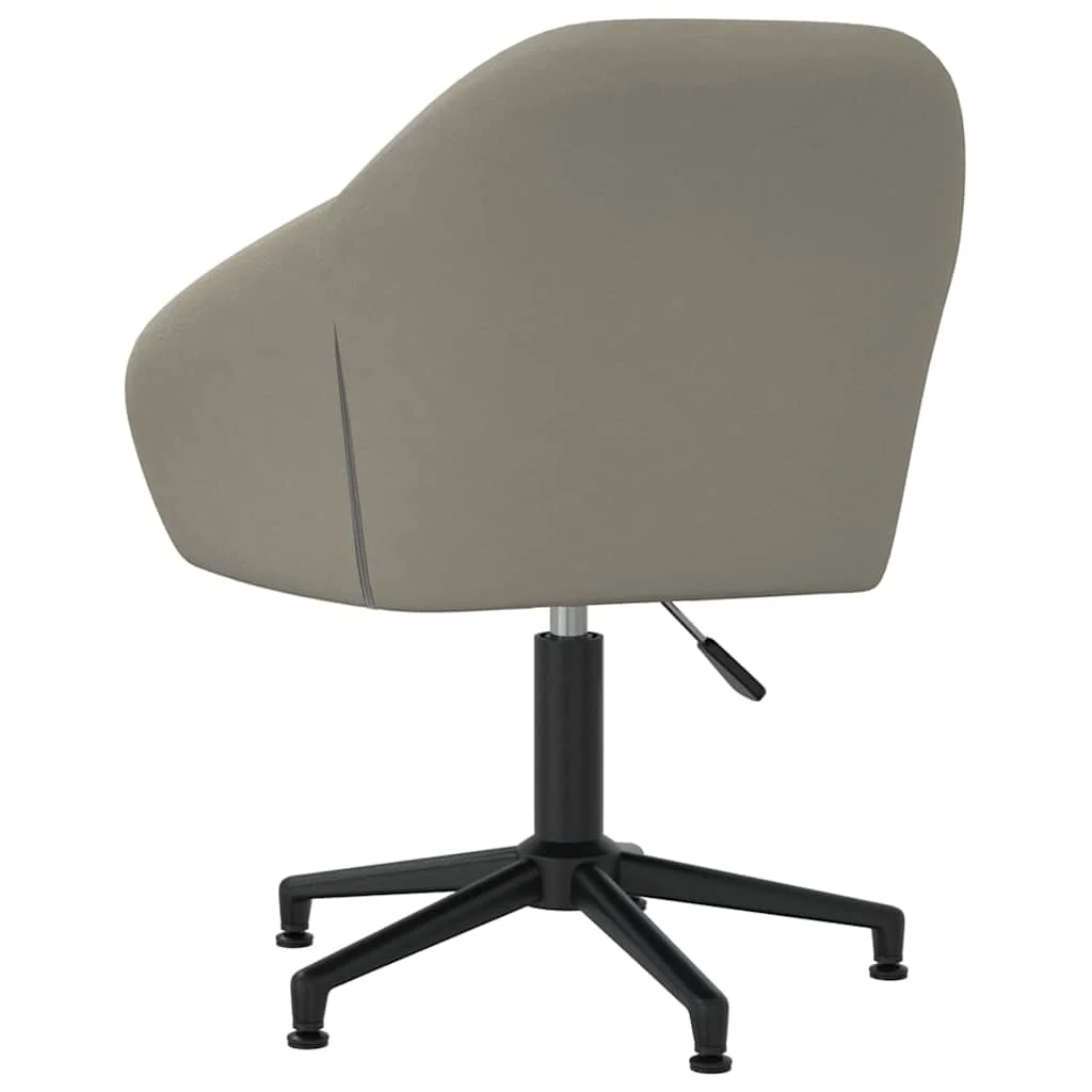 Chaise pivotante de bureau 63 x 56 x 88 cm gris clair velours – vue de détail