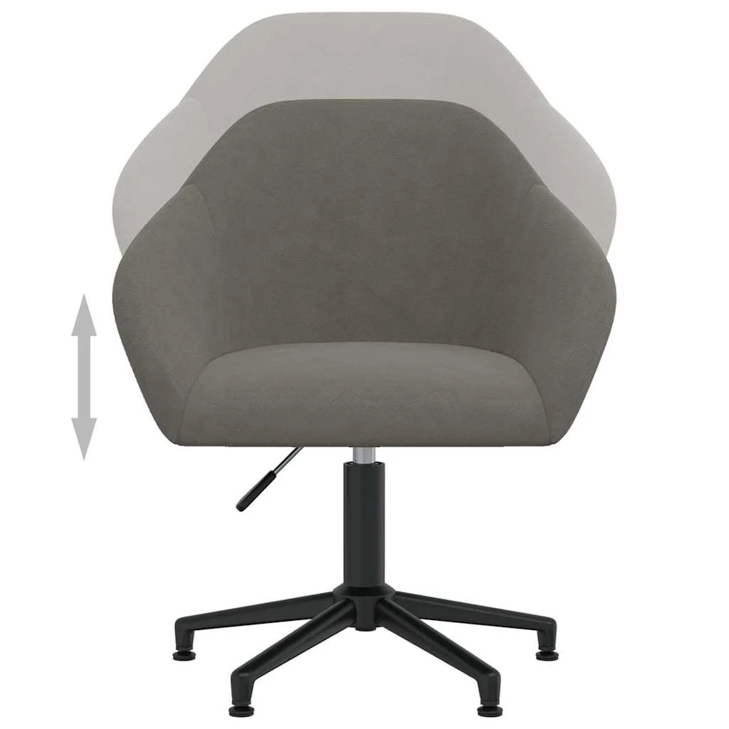Chaise pivotante de bureau 63 x 56 x 88 cm gris foncé velours – vue de dessus