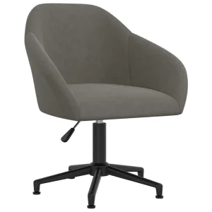 Chaise pivotante de bureau 63 x 56 x 88 cm gris foncé velours – vue d’ensemble