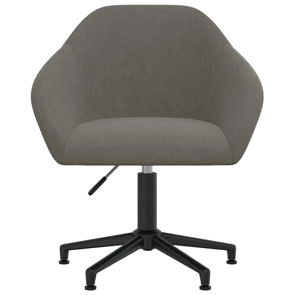 Chaise pivotante de bureau 63 x 56 x 88 cm gris foncé velours – vue de face