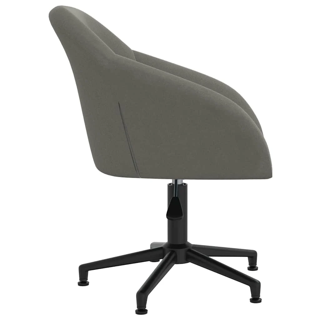 Chaise pivotante de bureau 63 x 56 x 88 cm gris foncé velours – vue de côté