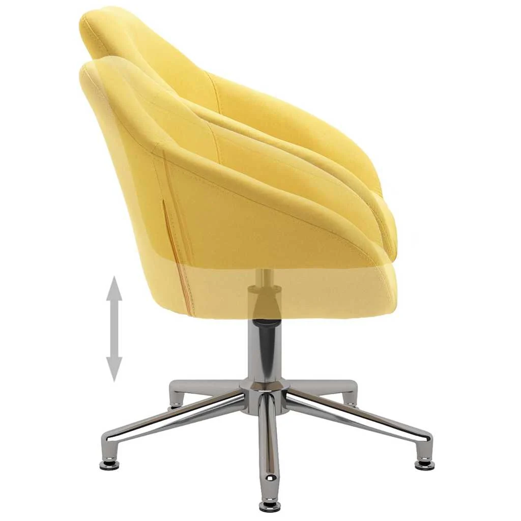 Chaise pivotante de bureau 63 x 56 x 88 cm jaune tissu – vue de dessus