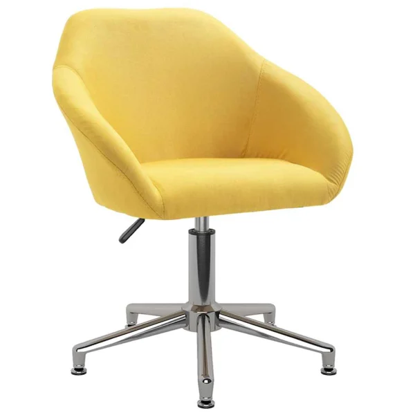 Chaise pivotante de bureau 63 x 56 x 88 cm jaune tissu – vue d’ensemble