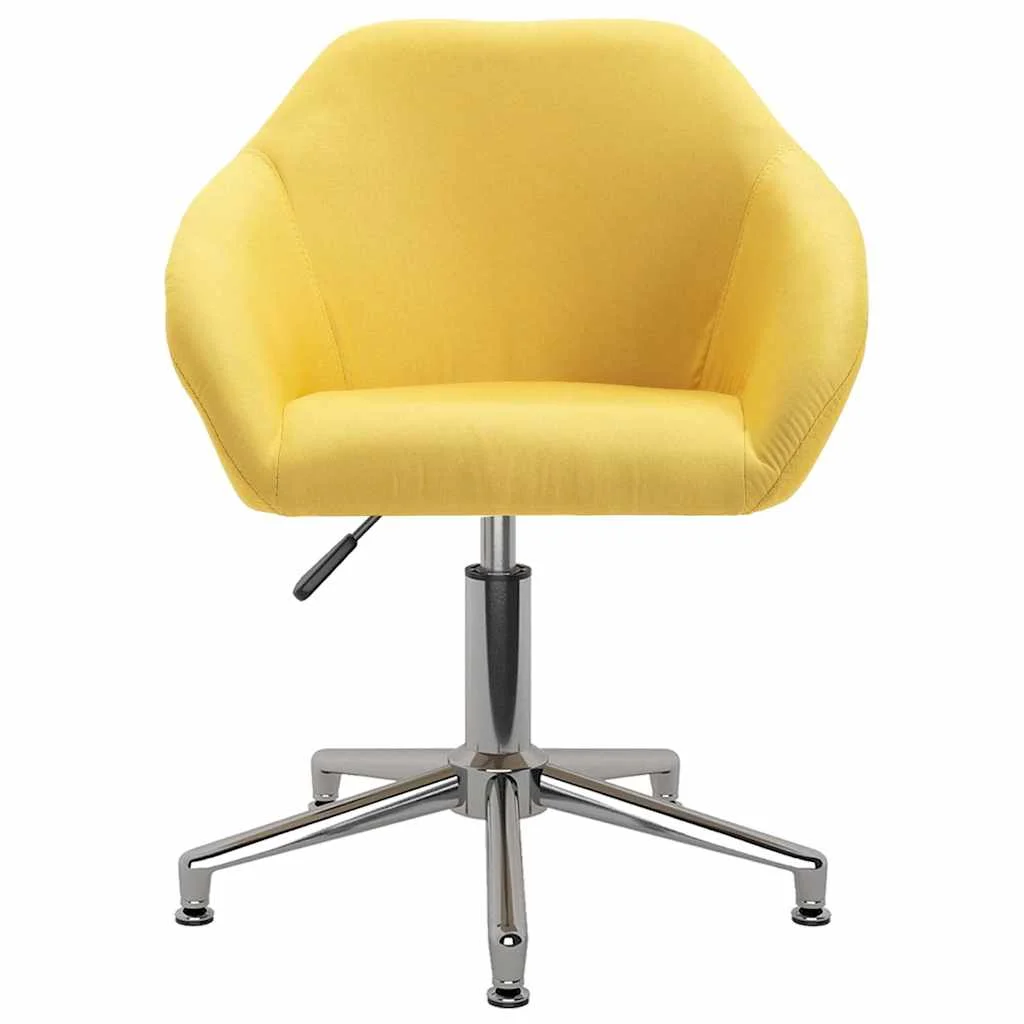 Chaise pivotante de bureau 63 x 56 x 88 cm jaune tissu – vue de face