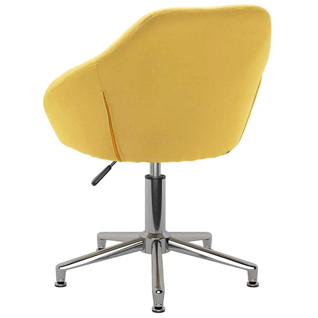 Chaise pivotante de bureau 63 x 56 x 88 cm jaune tissu – vue de côté