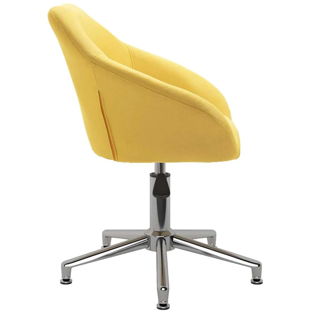 Chaise pivotante de bureau 63 x 56 x 88 cm jaune tissu – vue de détail