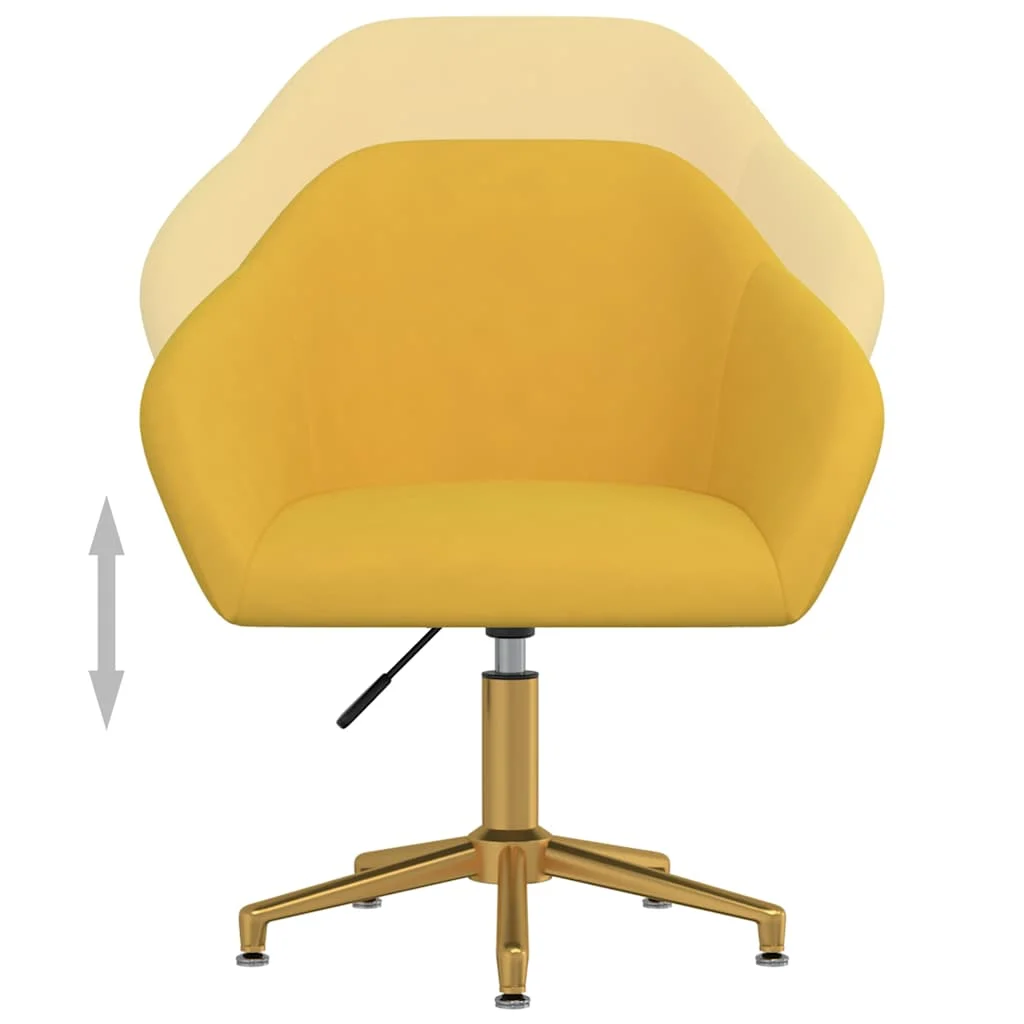 Chaise pivotante de bureau 63 x 56 x 88 cm jaune velours – vue de dessus