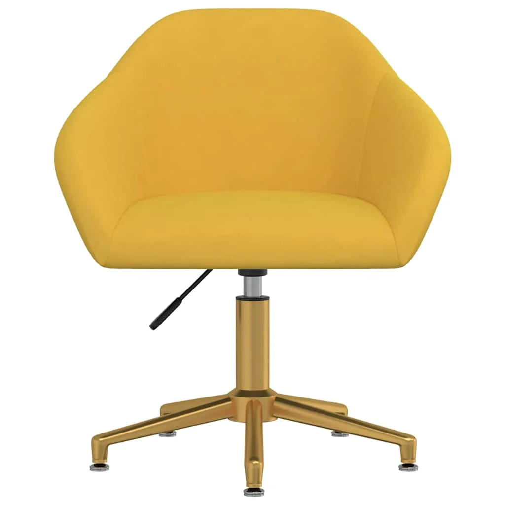 Chaise pivotante de bureau 63 x 56 x 88 cm jaune velours – vue de face