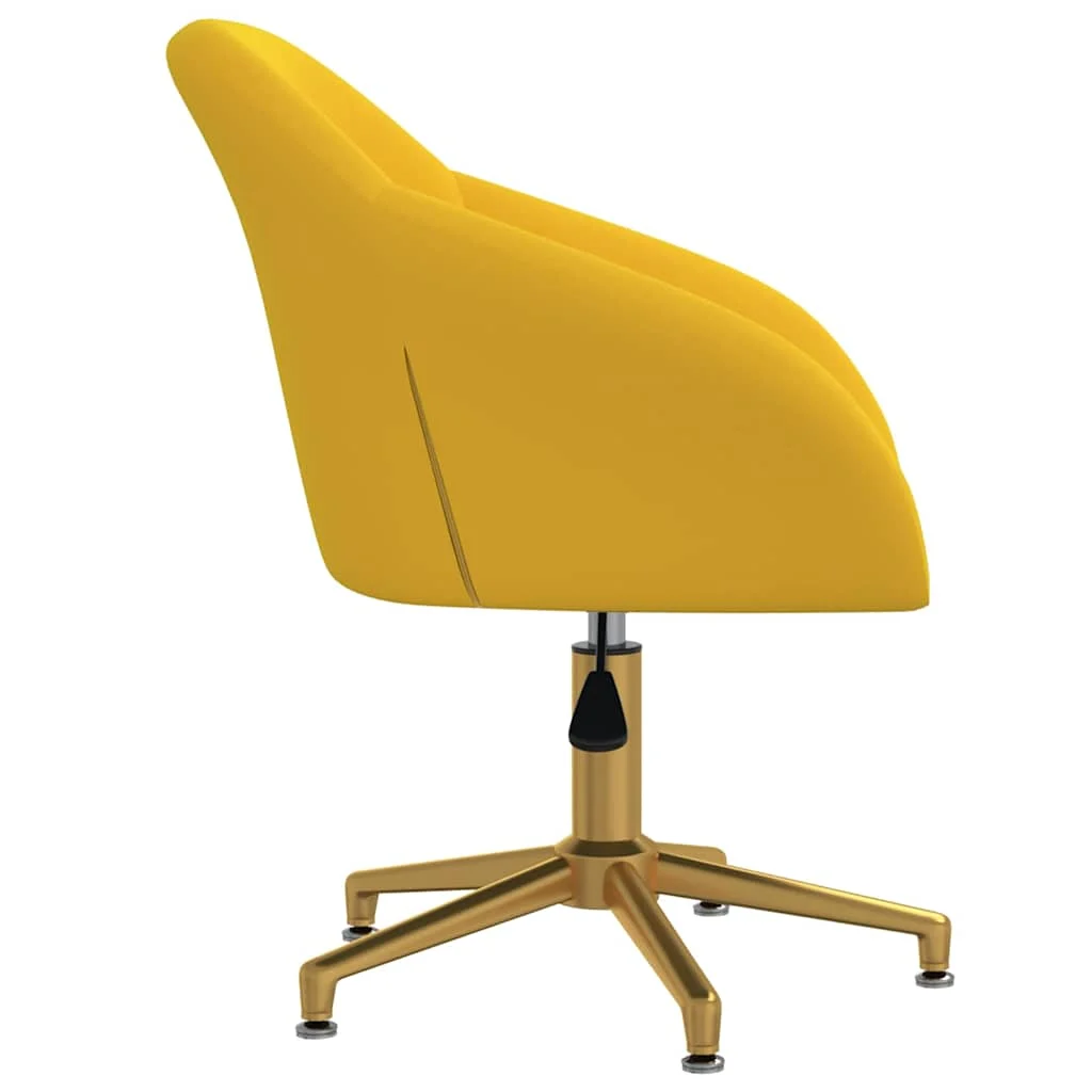 Chaise pivotante de bureau 63 x 56 x 88 cm jaune velours – vue de côté