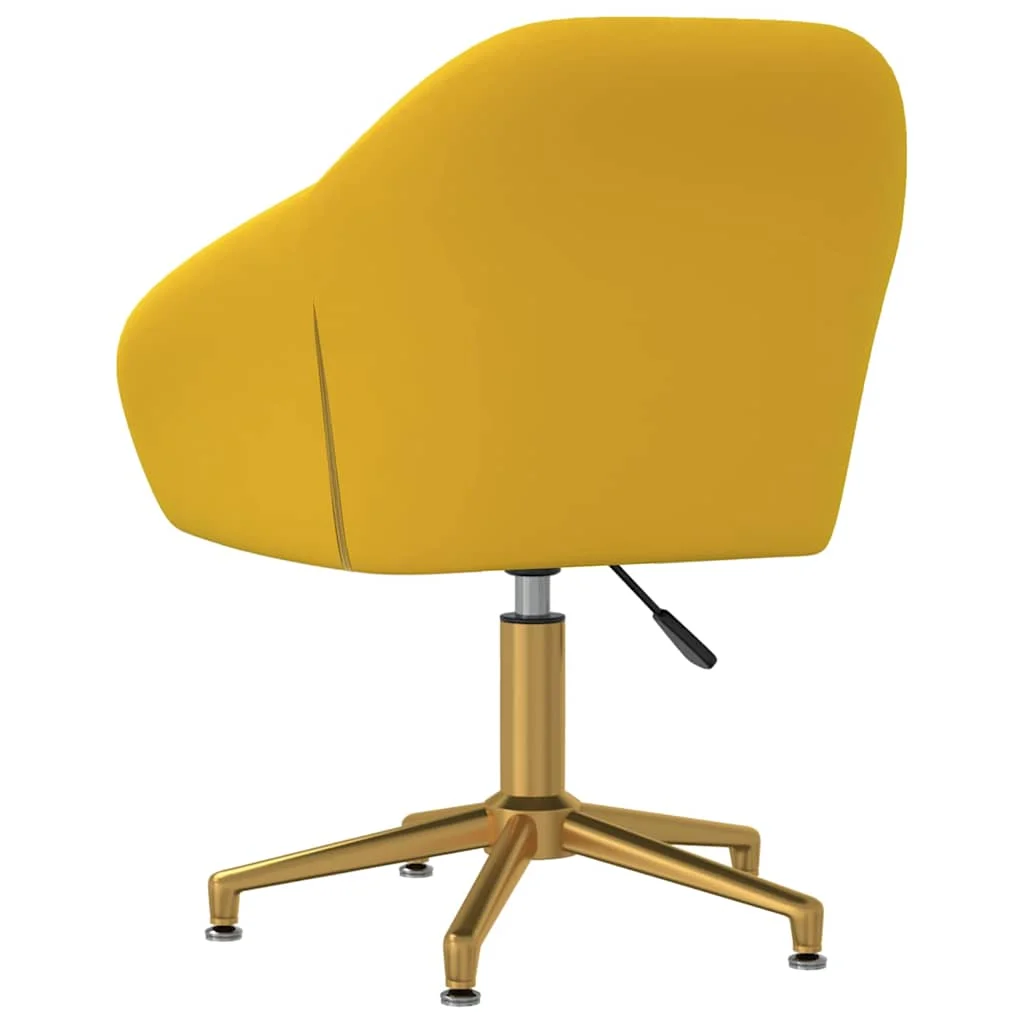 Chaise pivotante de bureau 63 x 56 x 88 cm jaune velours – vue de détail