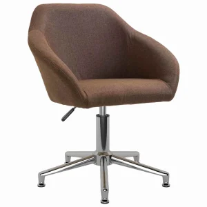 Chaise pivotante de bureau 63 x 56 x 88 cm marron tissu – vue d’ensemble