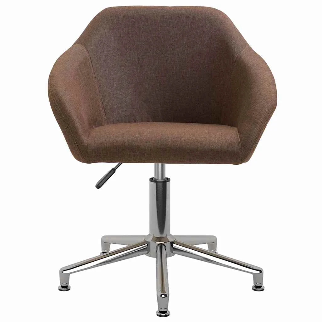 Chaise pivotante de bureau 63 x 56 x 88 cm marron tissu – vue de face