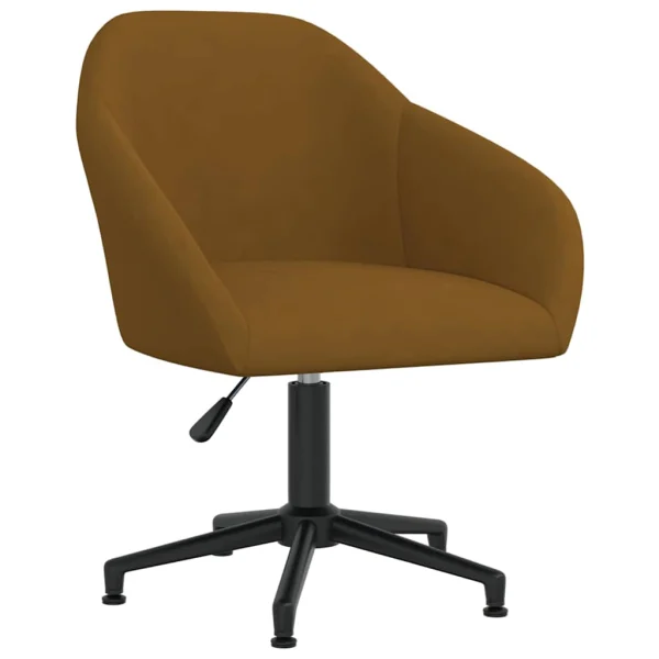 Chaise pivotante de bureau 63 x 56 x 88 cm marron velours – vue d’ensemble