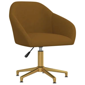 Chaise pivotante de bureau 63 x 56 x 88 cm marron velours – modèle 2 – vue d’ensemble
