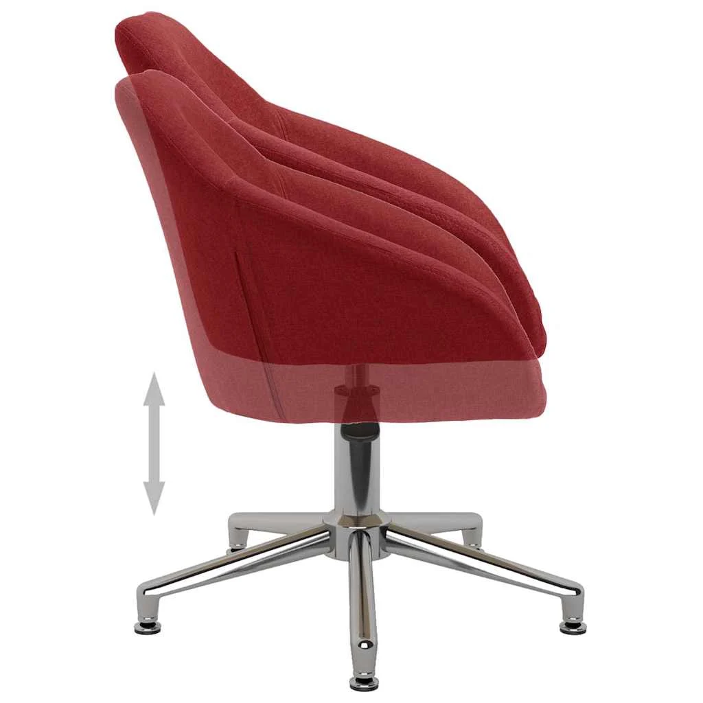 Chaise pivotante de bureau 63 x 56 x 88 cm rouge bordeaux tissu – vue de dessus
