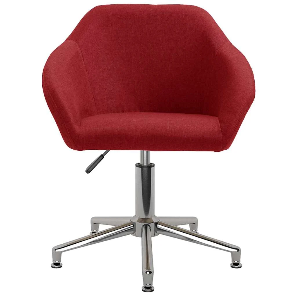 Chaise pivotante de bureau 63 x 56 x 88 cm rouge bordeaux tissu – vue de face