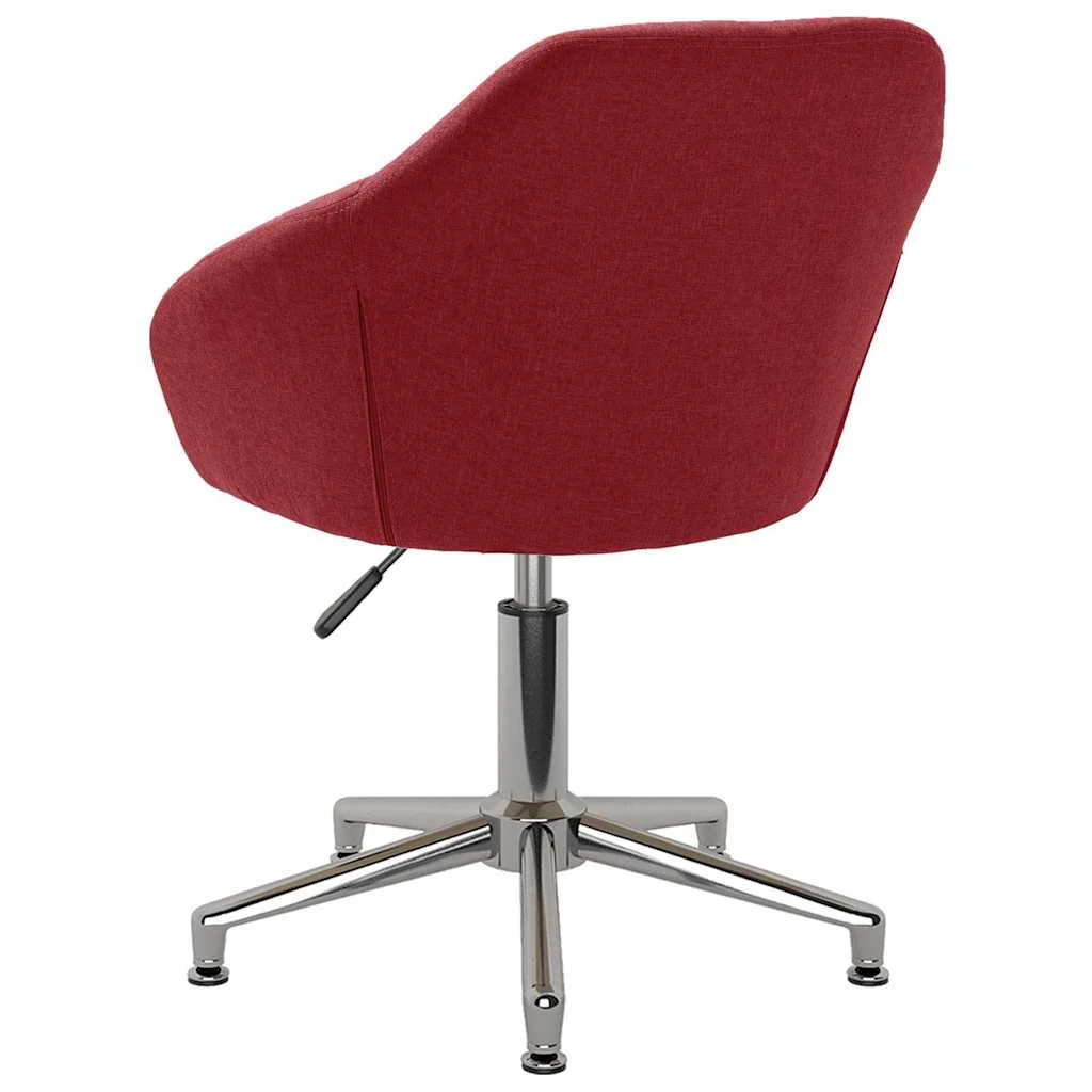Chaise pivotante de bureau 63 x 56 x 88 cm rouge bordeaux tissu – vue de côté