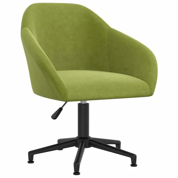 Chaise pivotante de bureau 63 x 56 x 88 cm vert clair velours – vue d’ensemble