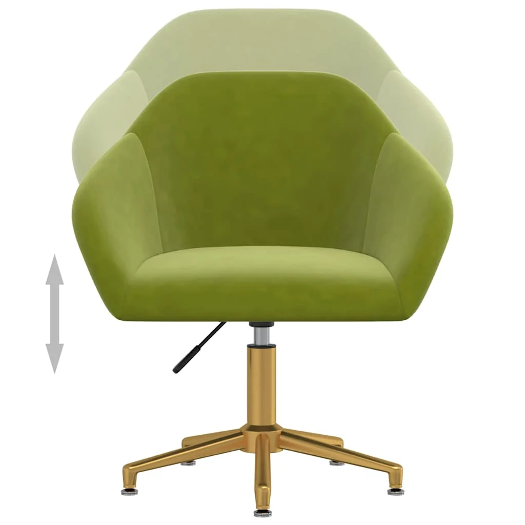 Chaise pivotante de bureau 63 x 56 x 88 cm vert clair velours – modèle 2 – vue de dessus