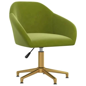 Chaise pivotante de bureau 63 x 56 x 88 cm vert clair velours – modèle 2 – vue d’ensemble