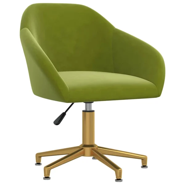 Chaise pivotante de bureau 63 x 56 x 88 cm vert clair velours – modèle 2 – vue d’ensemble