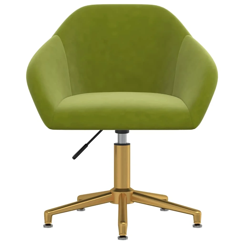Chaise pivotante de bureau 63 x 56 x 88 cm vert clair velours – modèle 2 – vue de face