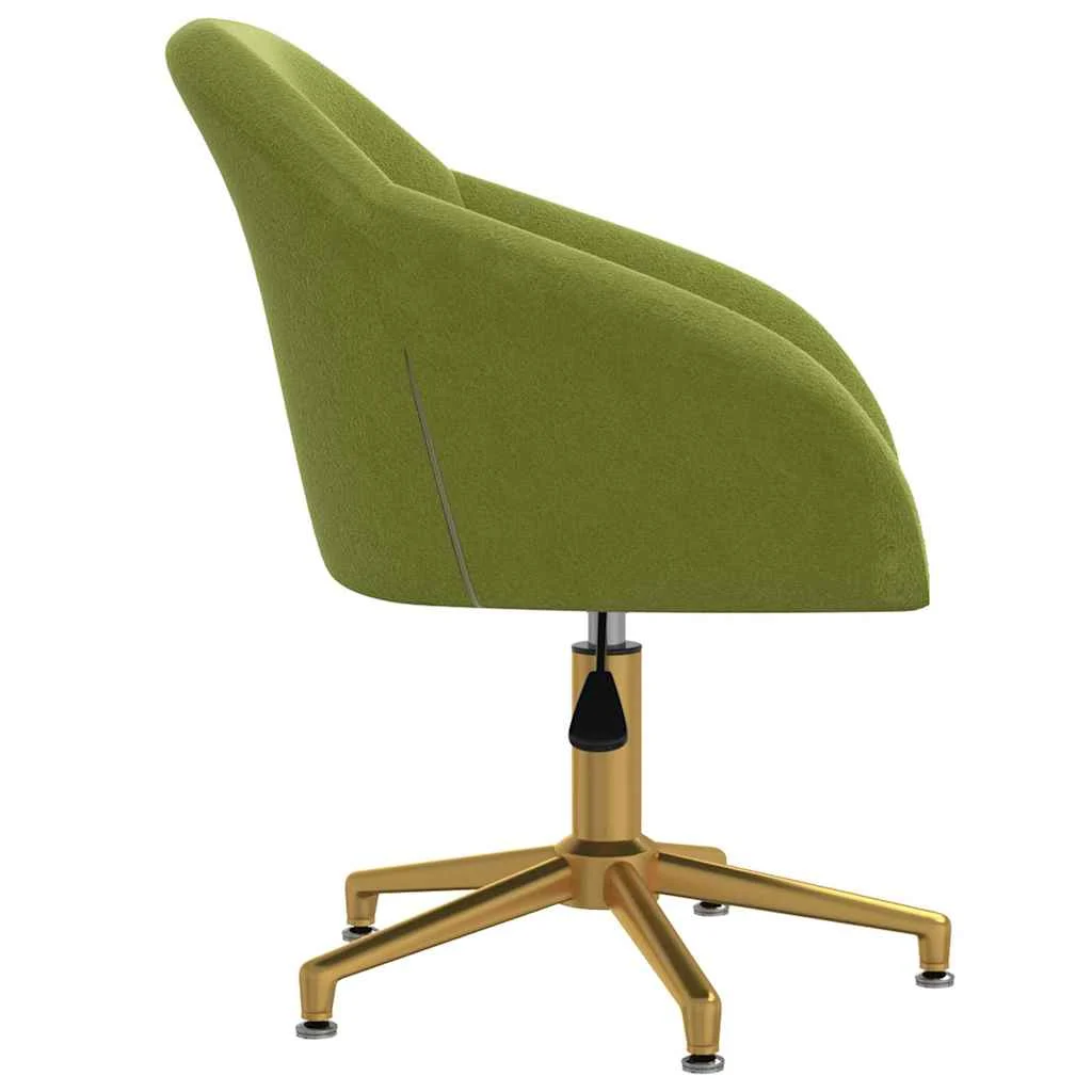 Chaise pivotante de bureau 63 x 56 x 88 cm vert clair velours – modèle 2 – vue de côté