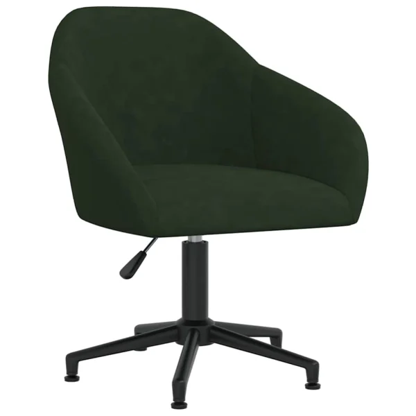 Chaise pivotante de bureau 63 x 56 x 88 cm vert foncé velours – vue d’ensemble