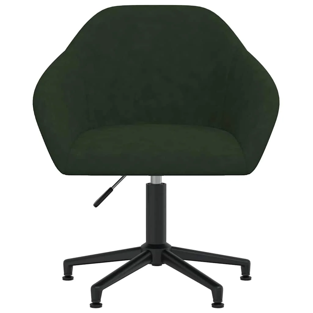 Chaise pivotante de bureau 63 x 56 x 88 cm vert foncé velours – vue de face