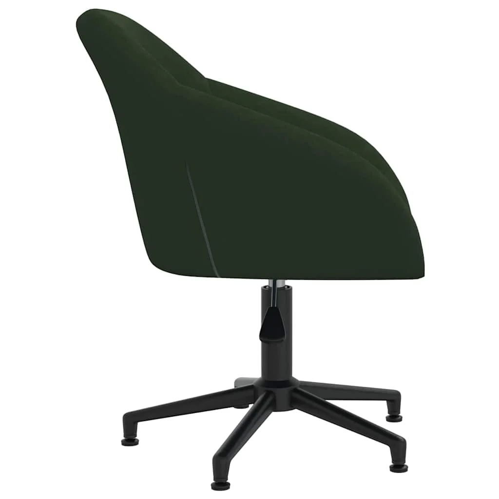 Chaise pivotante de bureau 63 x 56 x 88 cm vert foncé velours – vue de côté
