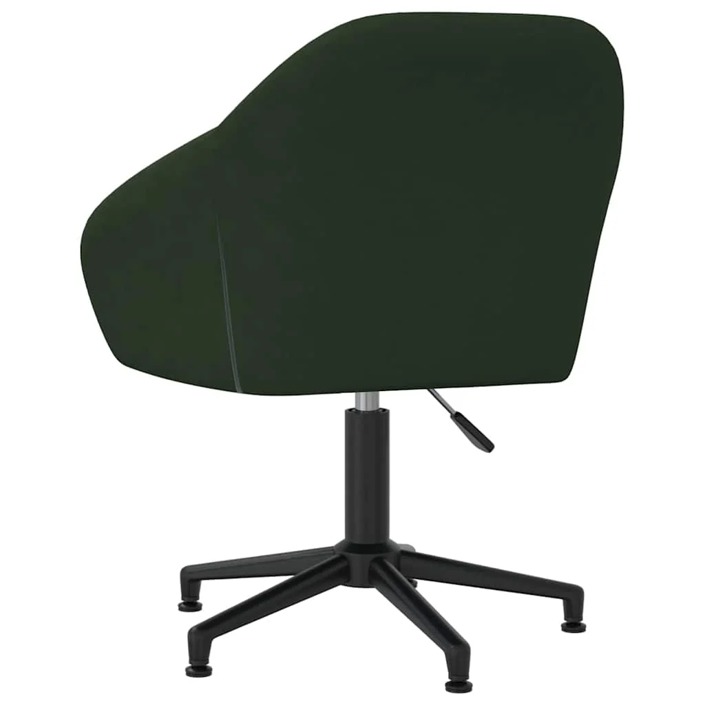 Chaise pivotante de bureau 63 x 56 x 88 cm vert foncé velours – vue de détail