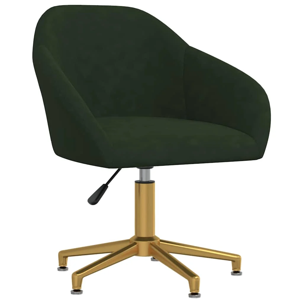 Chaise pivotante de bureau 63 x 56 x 88 cm vert foncé velours – modèle 2 – vue d’ensemble