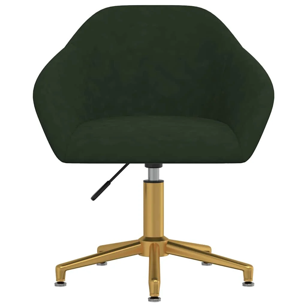 Chaise pivotante de bureau 63 x 56 x 88 cm vert foncé velours – modèle 2 – vue de face
