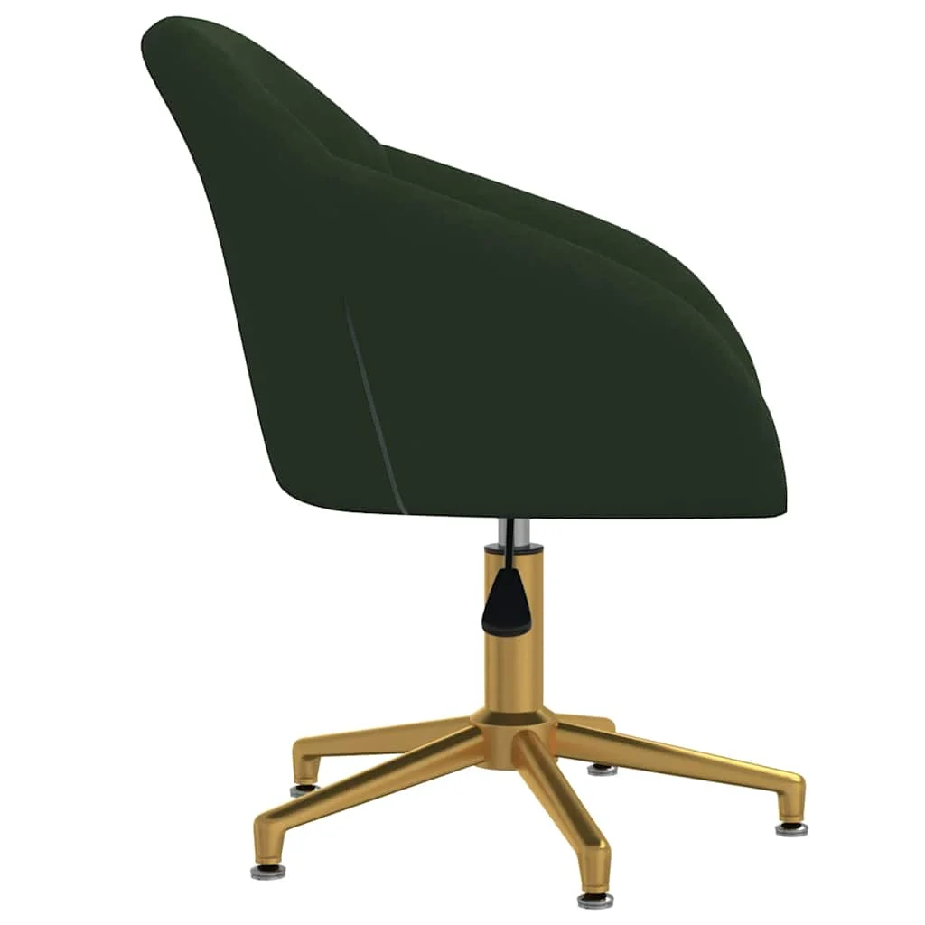 Chaise pivotante de bureau 63 x 56 x 88 cm vert foncé velours – modèle 2 – vue de côté