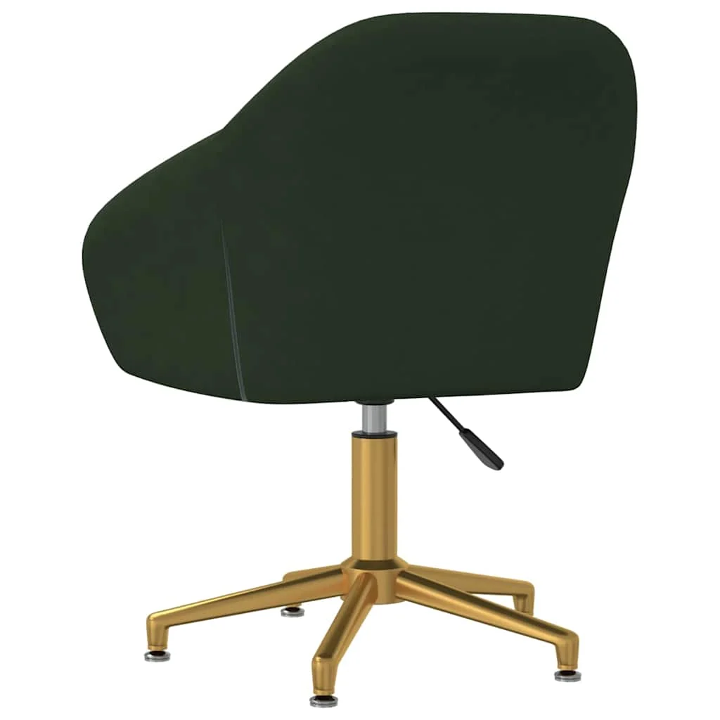 Chaise pivotante de bureau 63 x 56 x 88 cm vert foncé velours – modèle 2 – vue de détail