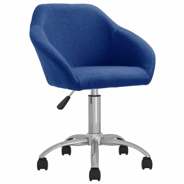 Chaise pivotante de bureau 63 x 56 x 92 cm bleu tissu – vue d’ensemble