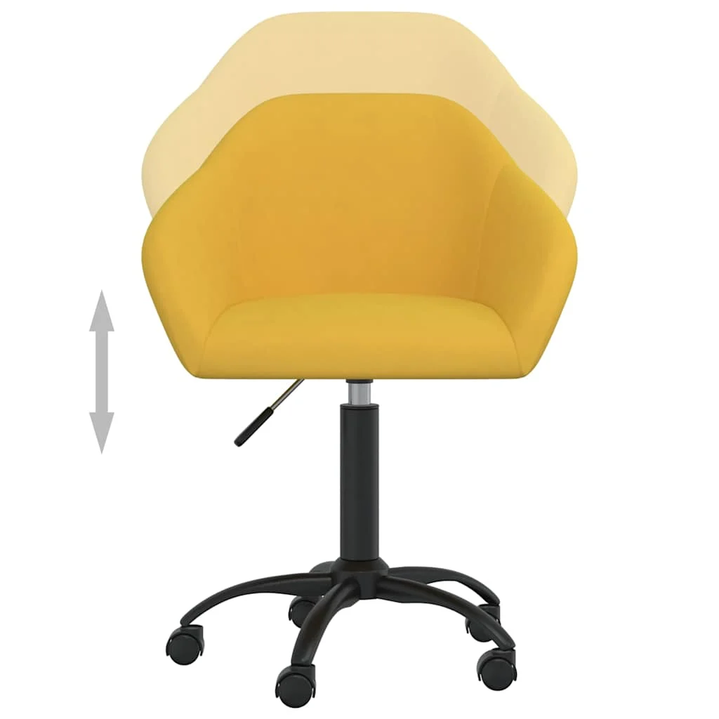 Chaise pivotante de bureau 63 x 56 x 92 cm jaune velours – vue de dessus