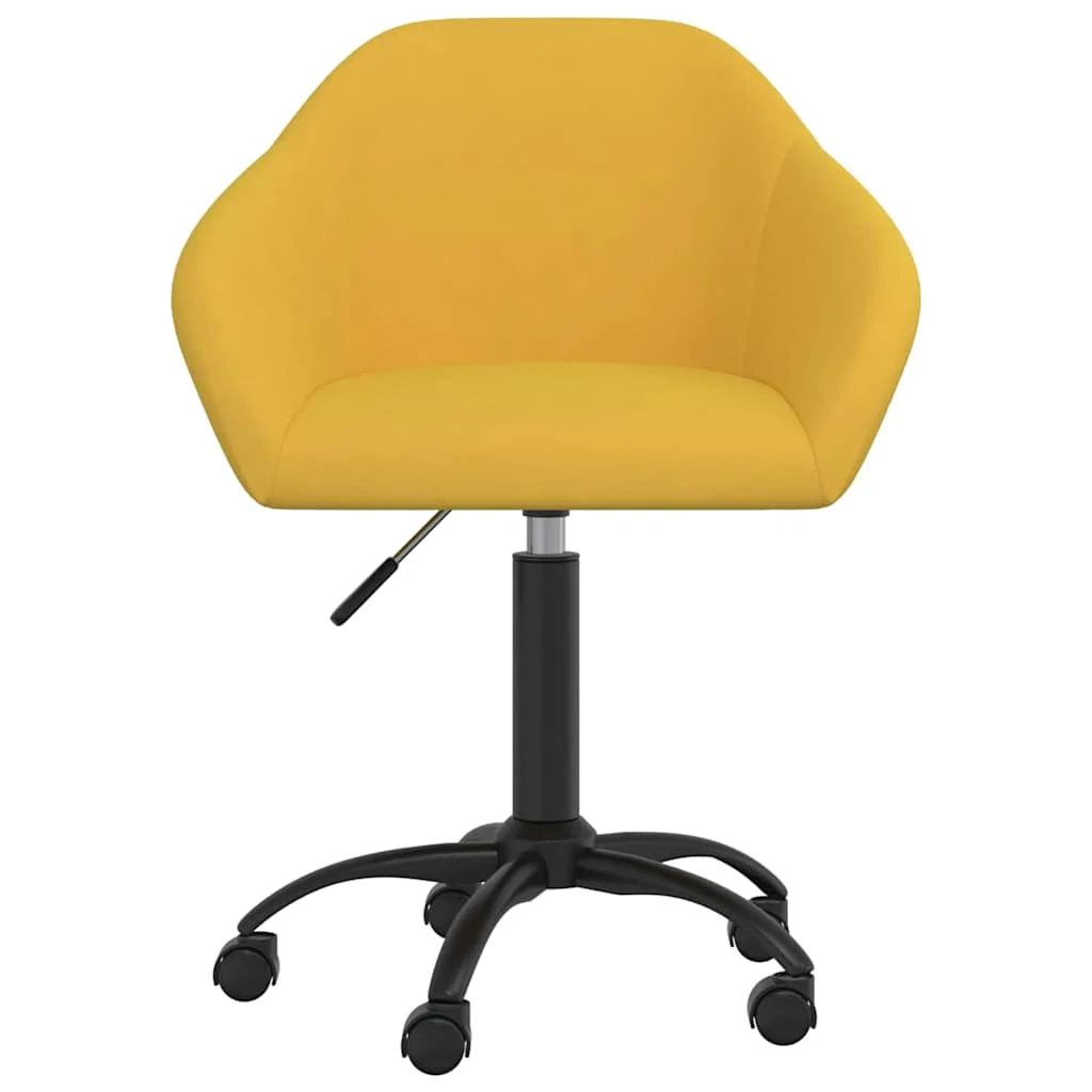 Chaise pivotante de bureau 63 x 56 x 92 cm jaune velours – vue de face