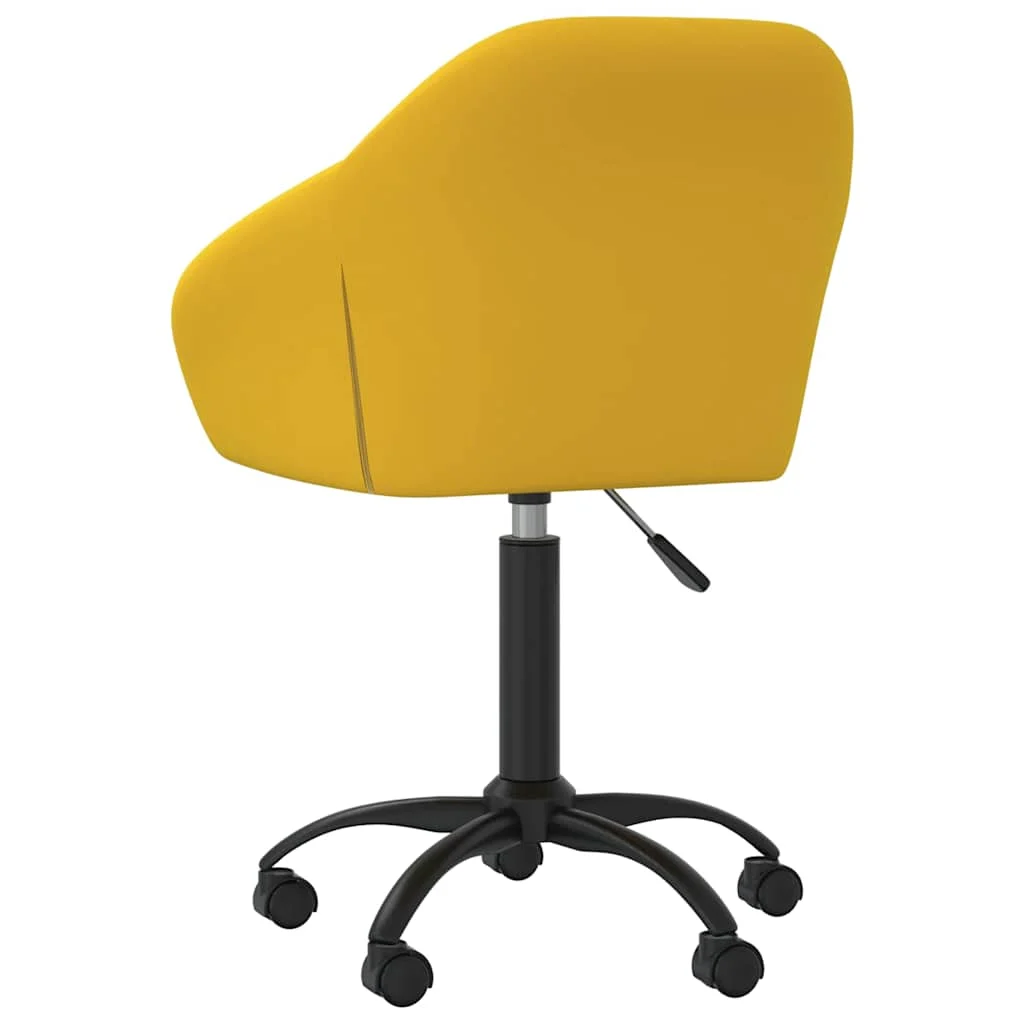 Chaise pivotante de bureau 63 x 56 x 92 cm jaune velours – vue de détail