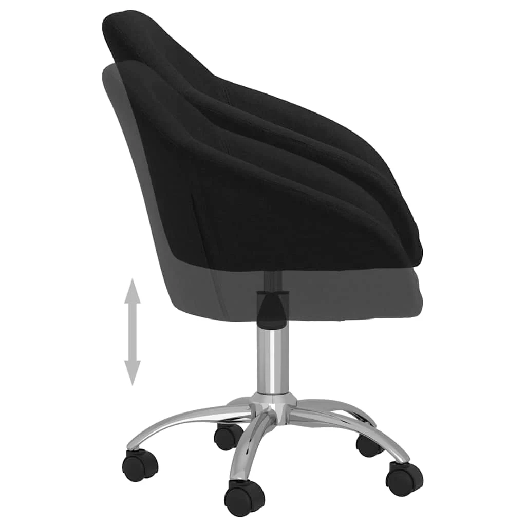 Chaise pivotante de bureau 63 x 56 x 92 cm noir tissu – vue de dessus