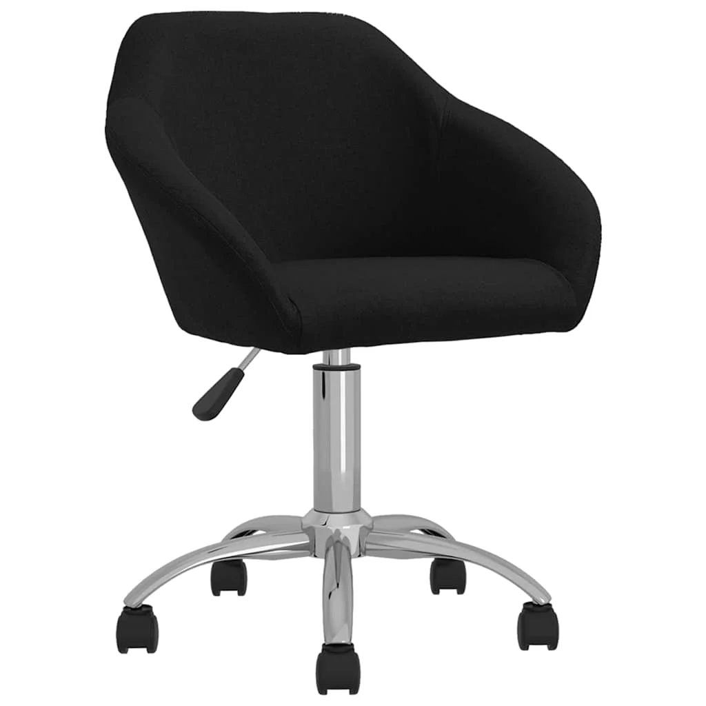 Chaise pivotante de bureau 63 x 56 x 92 cm noir tissu – vue d’ensemble