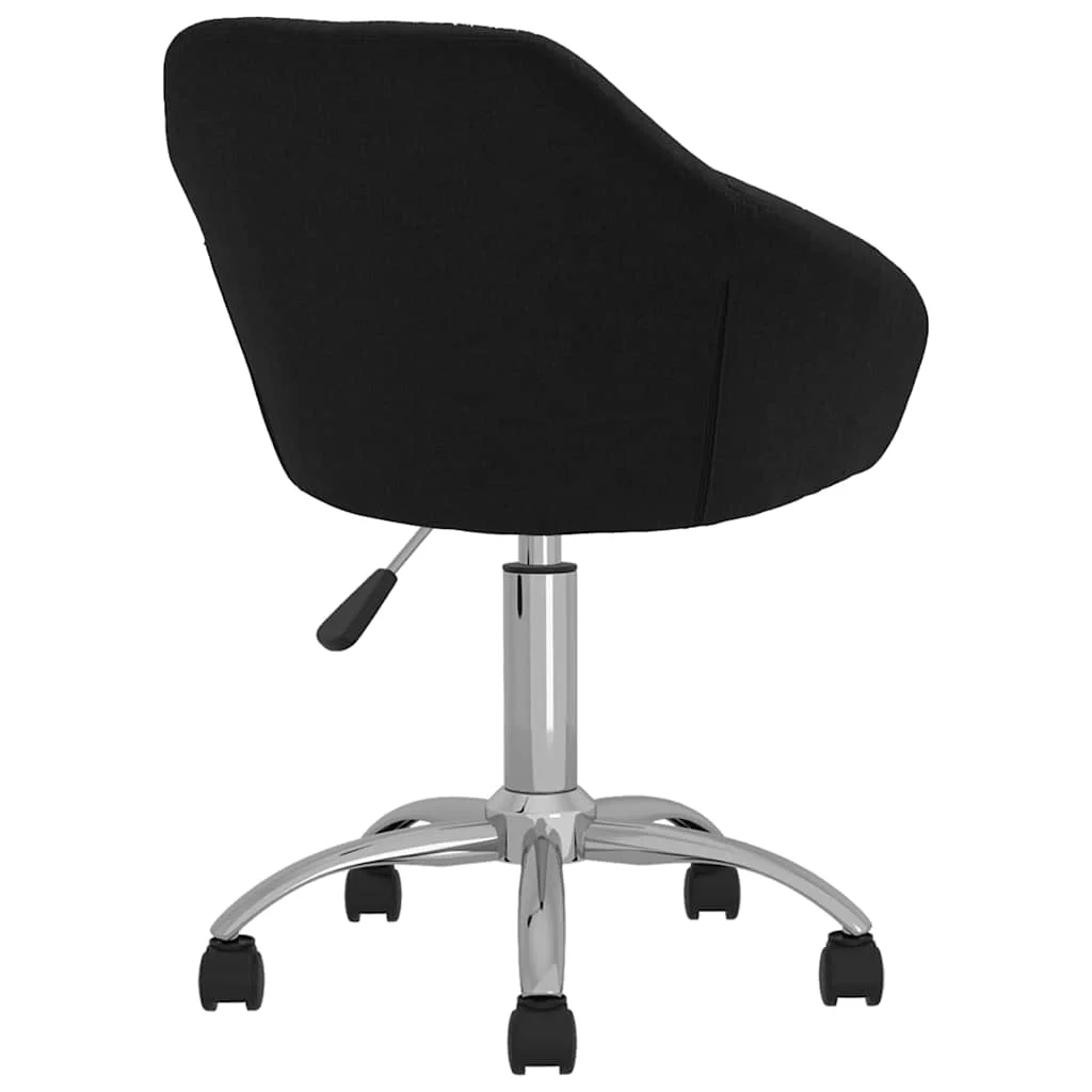 Chaise pivotante de bureau 63 x 56 x 92 cm noir tissu – vue de côté