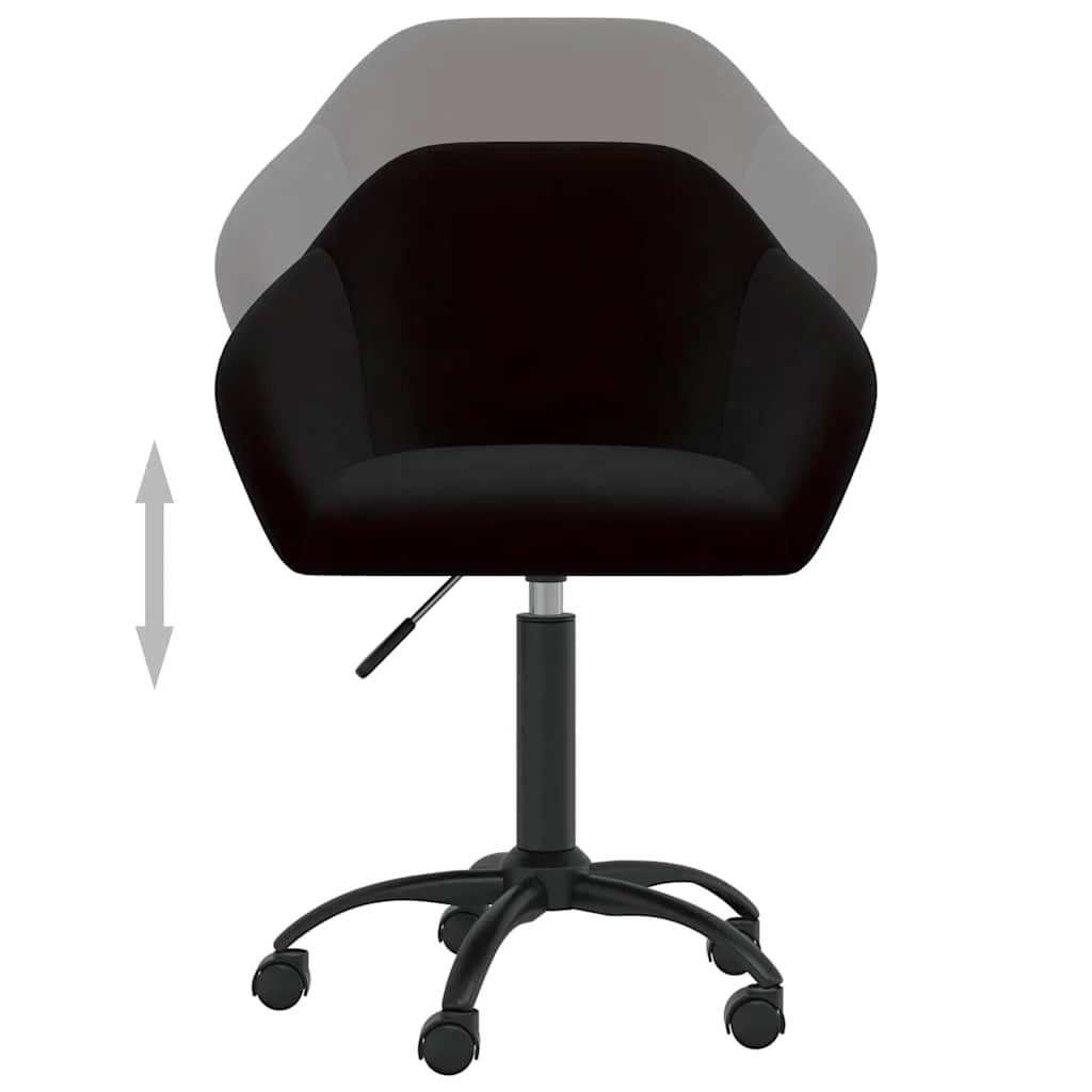 Chaise pivotante de bureau 63 x 56 x 92 cm noir velours – vue de dessus