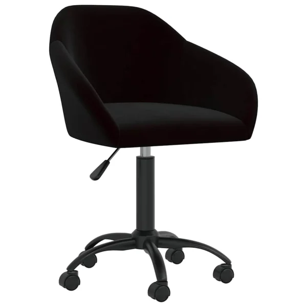 Chaise pivotante de bureau 63 x 56 x 92 cm noir velours – vue d’ensemble