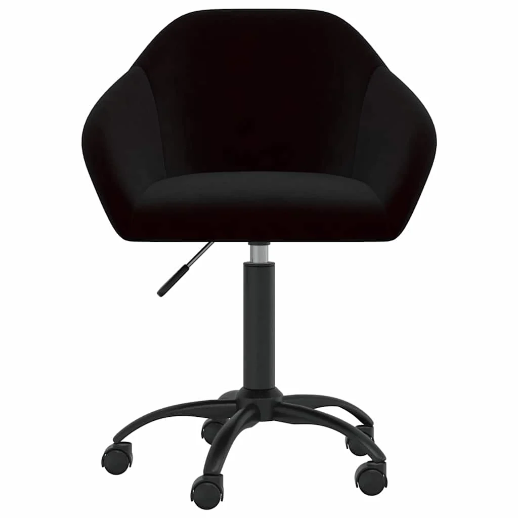 Chaise pivotante de bureau 63 x 56 x 92 cm noir velours – vue de face