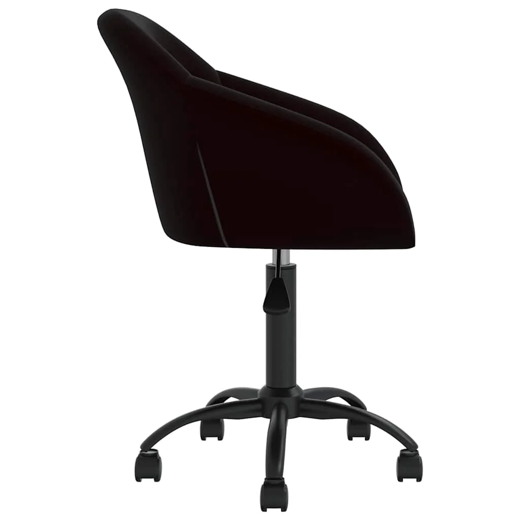 Chaise pivotante de bureau 63 x 56 x 92 cm noir velours – vue de côté